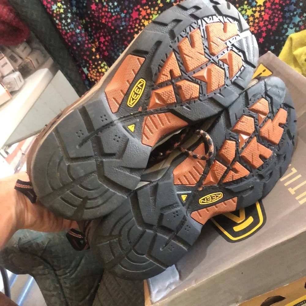 Keen Brown and Orange Men's Waterproof Hiking Boots
